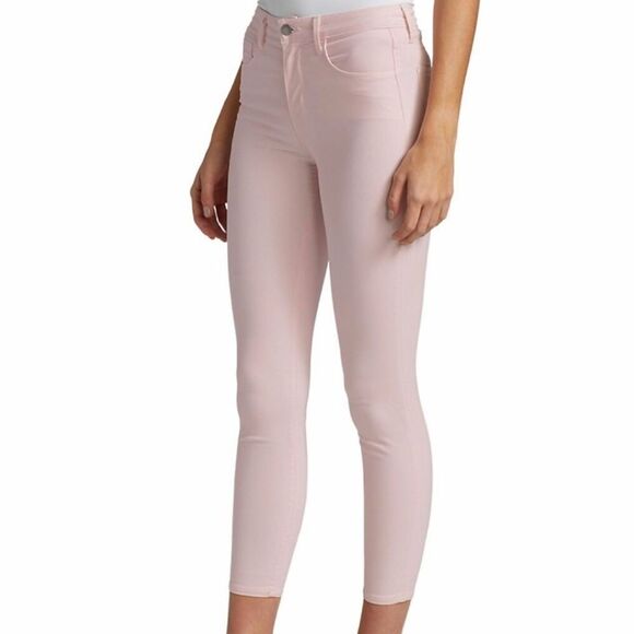 L'Agence Margot Skinny High-Rise Cropped Jeans in Ballerina Pink - Picture 1 of 11